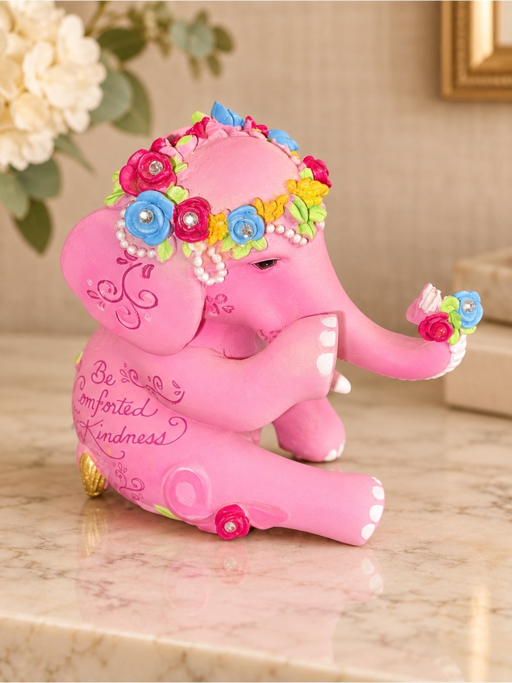 Hamilton Collection Beautiful Blessings Pink Elephant Figurine
